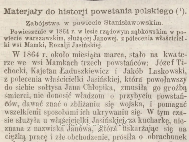 Zabójstwo z polecenia Rozalji Jasińskiej