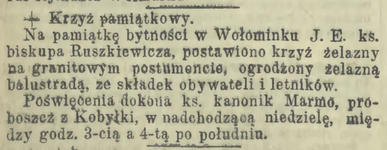 wołominek krzyż pamiątkowy