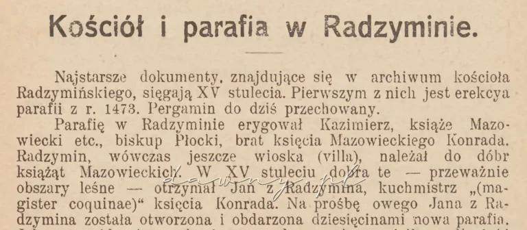 Kościół i parafia w Radzyminie