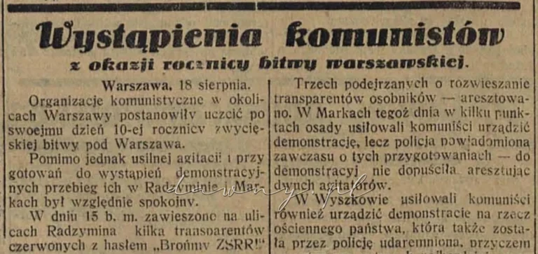 Komuniści radzymin marki 1930