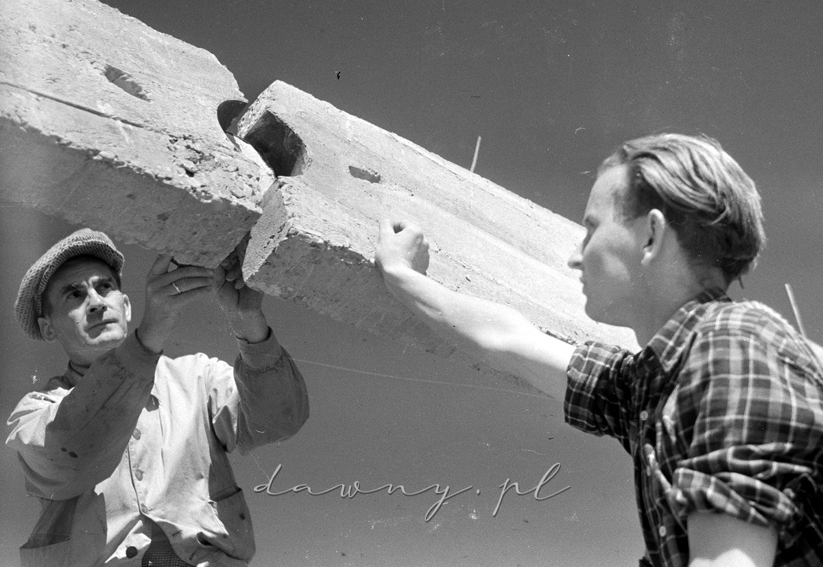 Budowa cegielni w Zielonce, rok 1951.