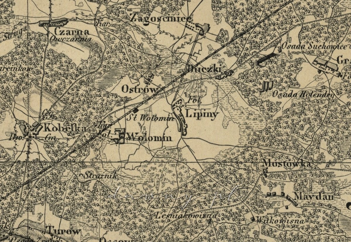 Okolice Wołomina, rok1843.