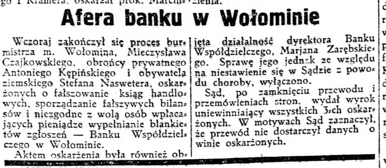 Afera banku w Wołominie