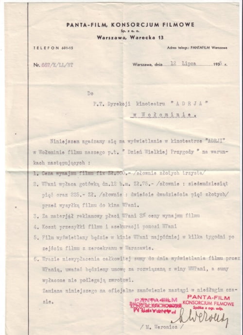umowa pantafilm