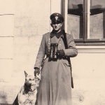 G Hauptwachtmeister Stein with Hunting riffle and Police dog