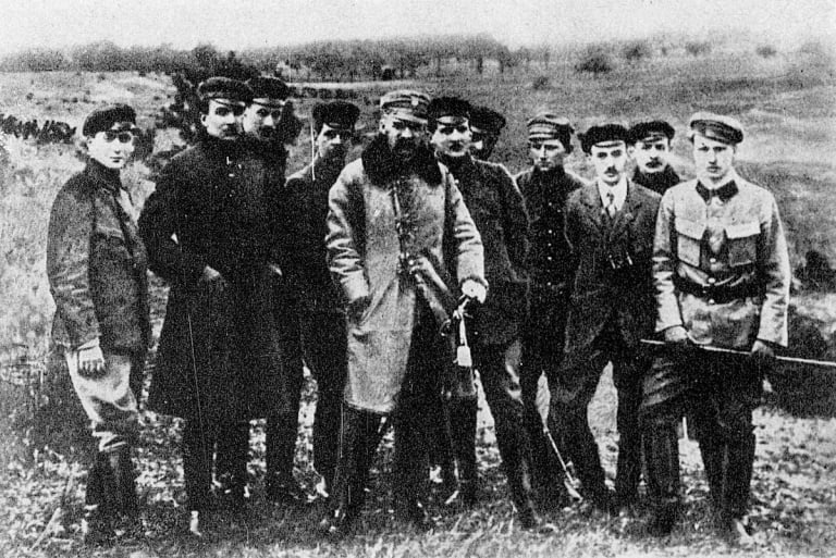 Piłsudski na manewrach w Zielonce