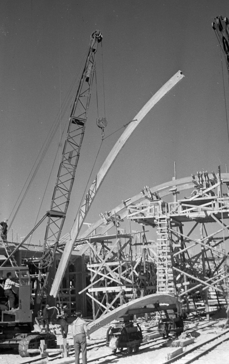 Budowa cegielni w Zielonce, rok 1951.