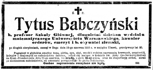 Zmarł Tytus Babczyński