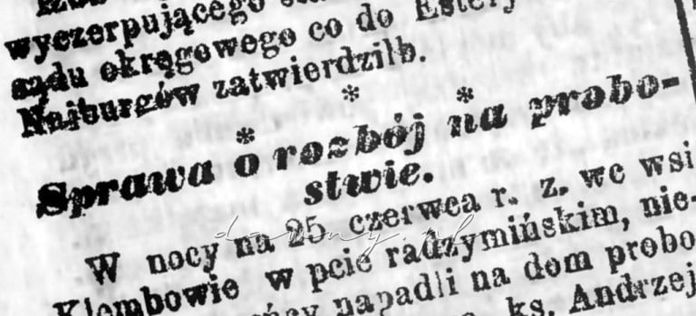 rozboj probostwo klembow