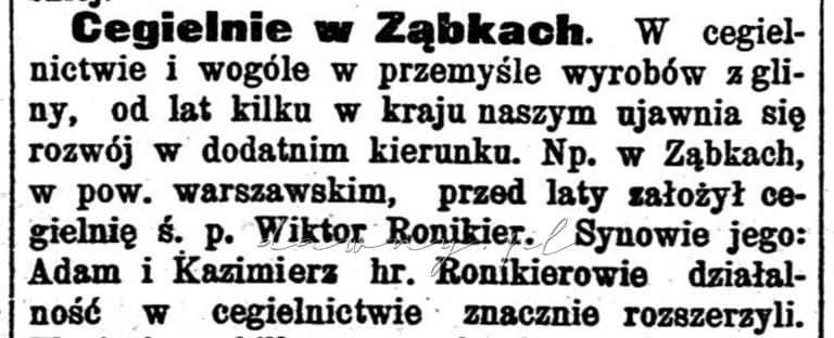 cegielnie ząbki 1905