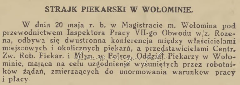 strajk wołomin 1930