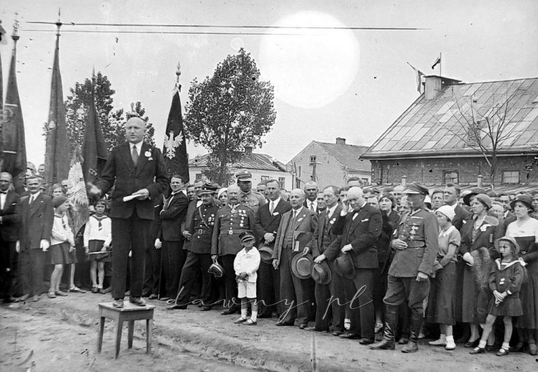 Burmistrz Stanisław Lange przemawia podczas Święta Morza, rok 1933