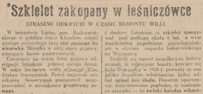 klembów szkielet 1928