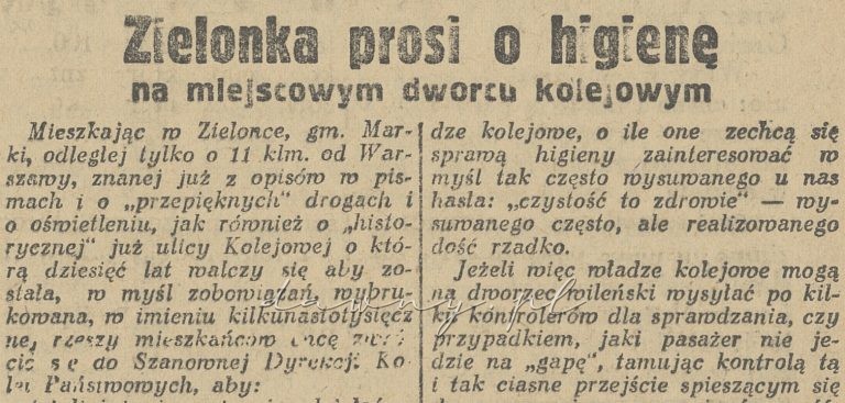 zielonka prosi o higienę