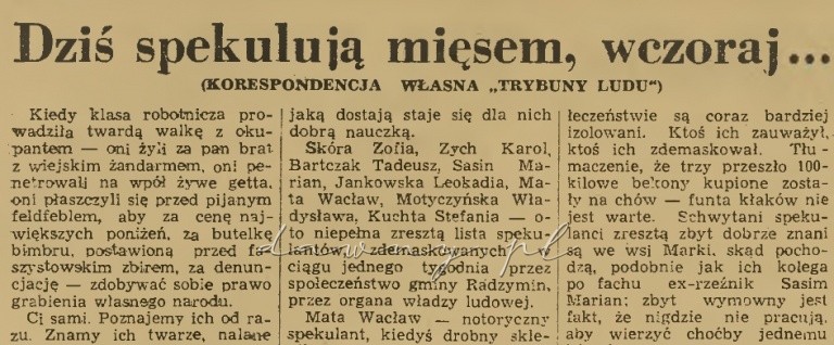 spekulanci z radzymina