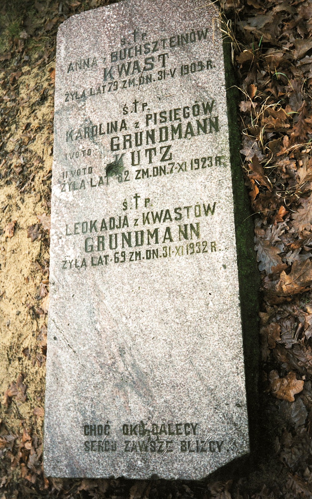 Mostówka. Napisy na płycie dowodzą, że zawierano mieszane małżeństwapolsko-niemieckie.