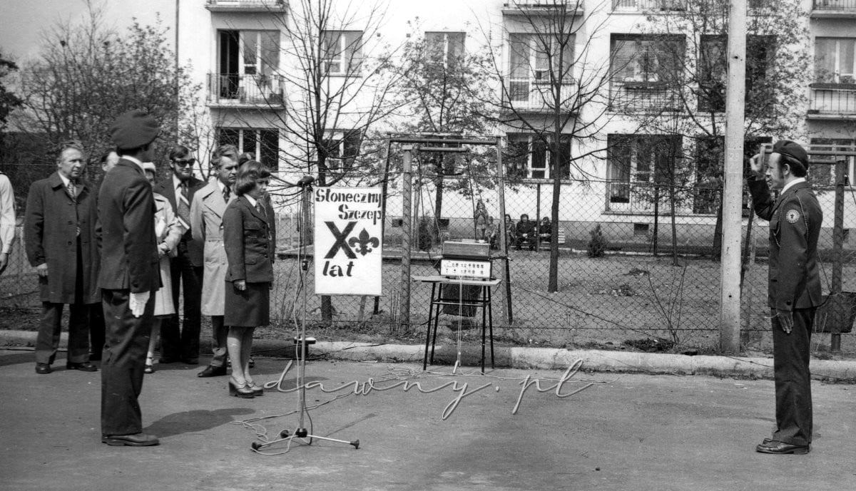 Uroczystości z okazji dziesięciu lat istnienia Słonecznego Szczepu (Wołomin, 1976)