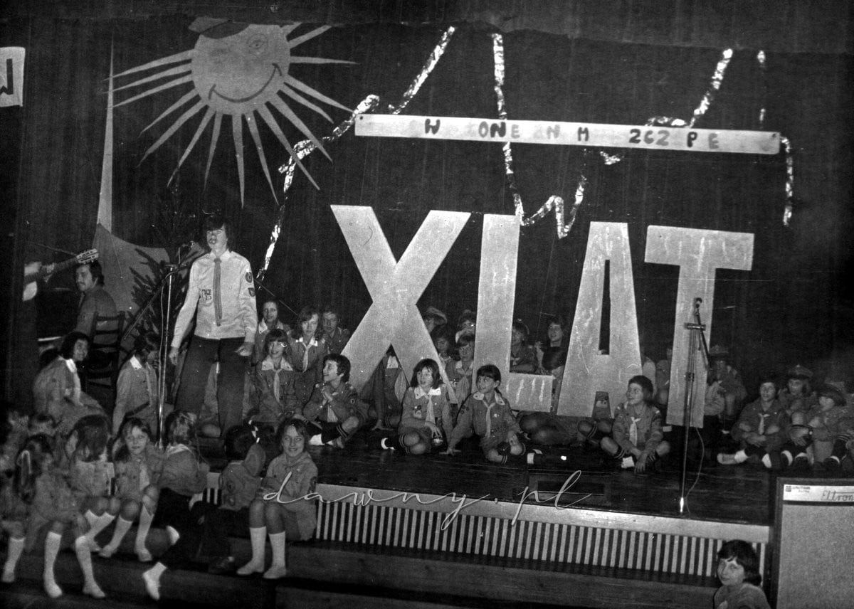 Uroczystości z okazji dziesięciu lat istnienia Słonecznego Szczepu (Wołomin, 1976)