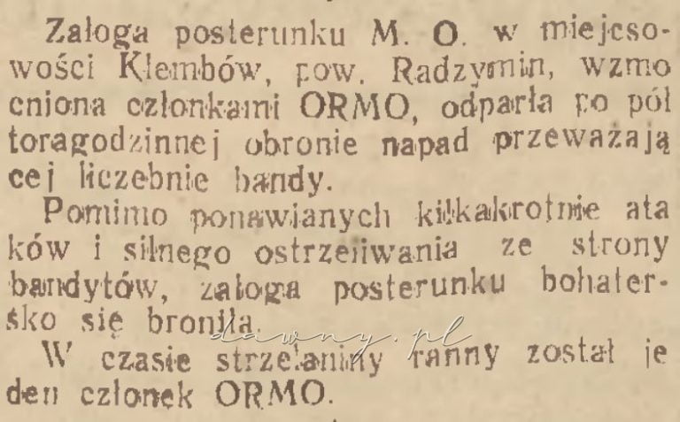 napad klembów 1947