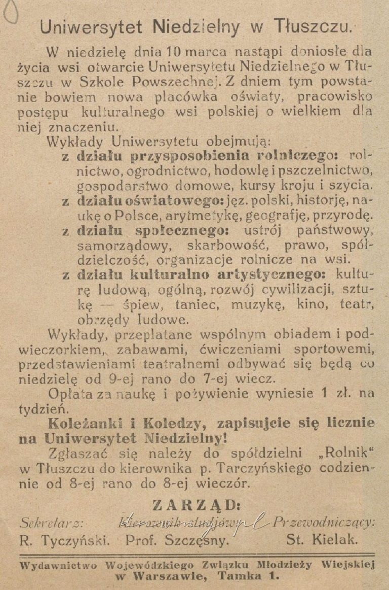 uniwersytet niedzielny w tłuszczu