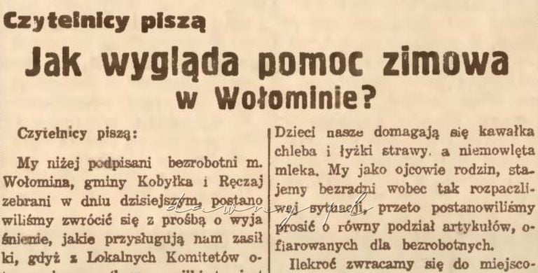 pomoc zimowa wołomin