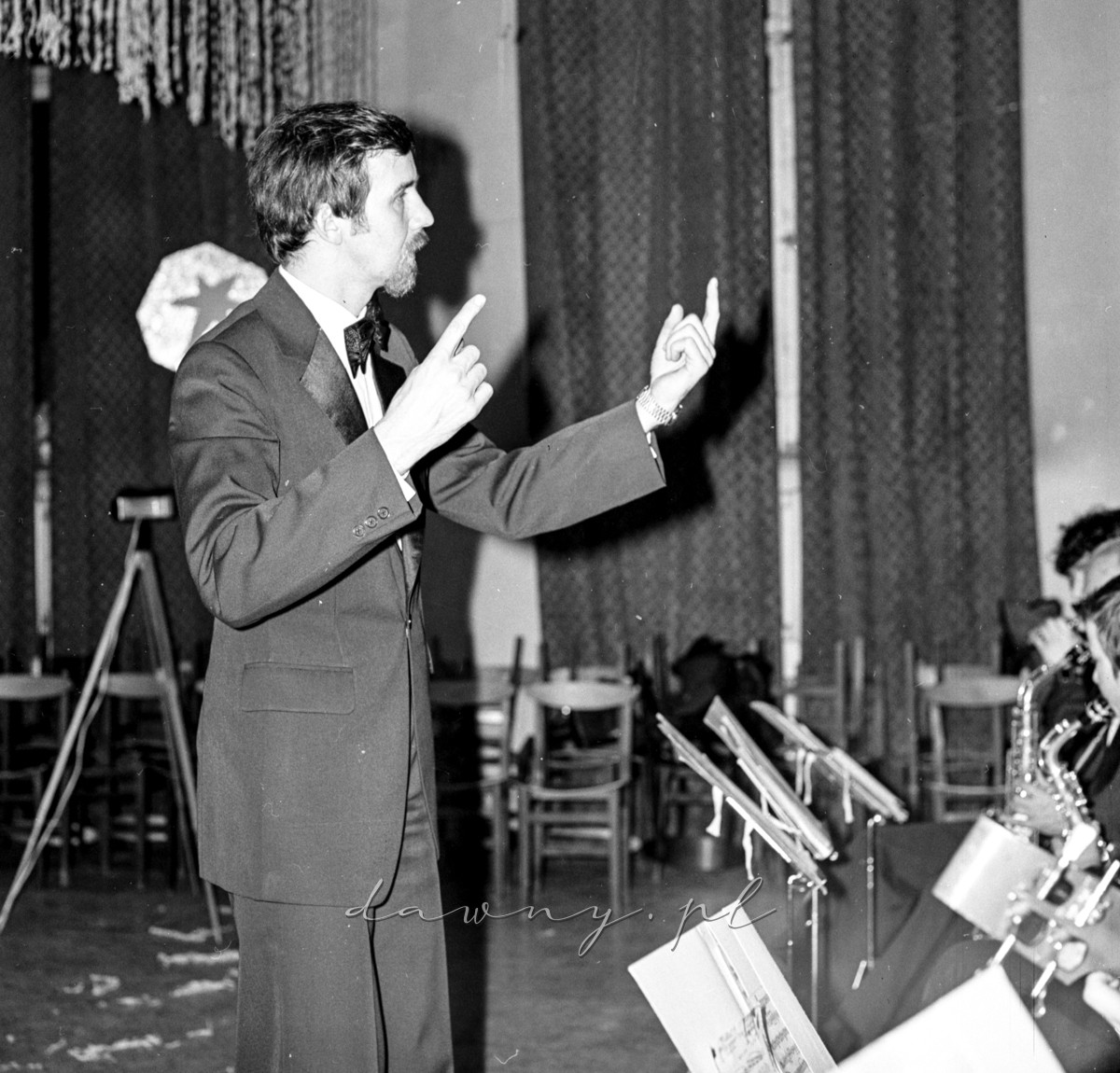 Rok 1979 - próba orkiestry dętej w ZDK Szklarynka w Wołominie. Fot. Bolesław Szulim.