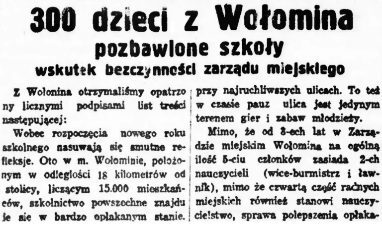 edukacja wołomin 1937