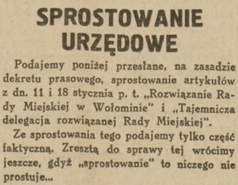 sprostowanie