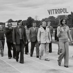 4-5 września 1976 roku. I Spartakiada Pracowników Przemysłu Szklarskiego i Ceramicznego, AWF Warszawa. Fot. Bolesław Szulim.