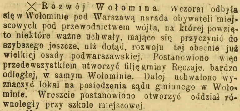 rozwój wołomina