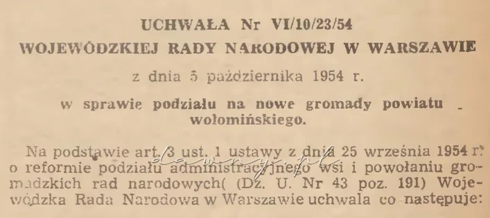 Gromady powiatu wołomińskiego 1954