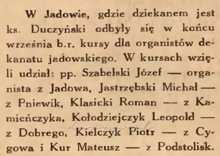 Kursy dla organistów