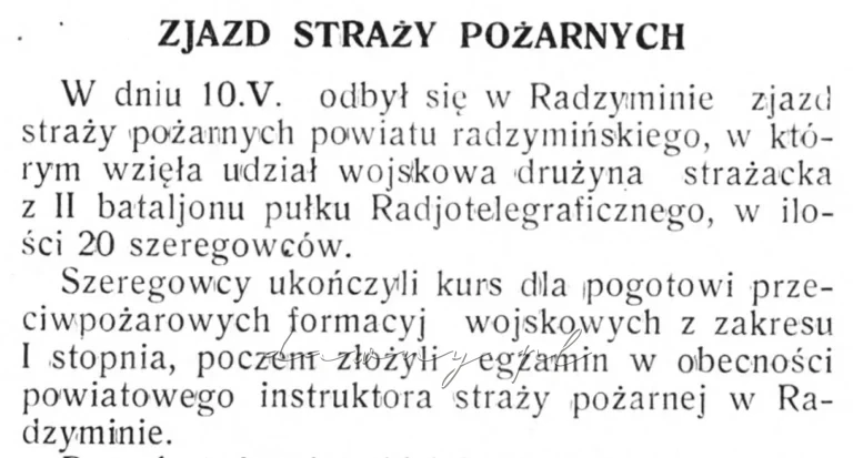 Zjazd straży radzymin