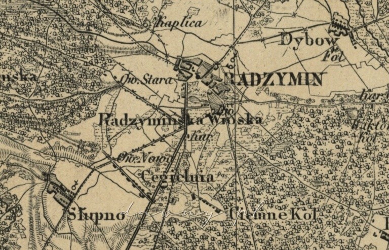 Cegielnia na mapie z 1843 roku