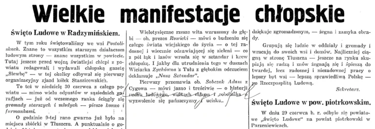 Postoliska 1935 święto ludowe