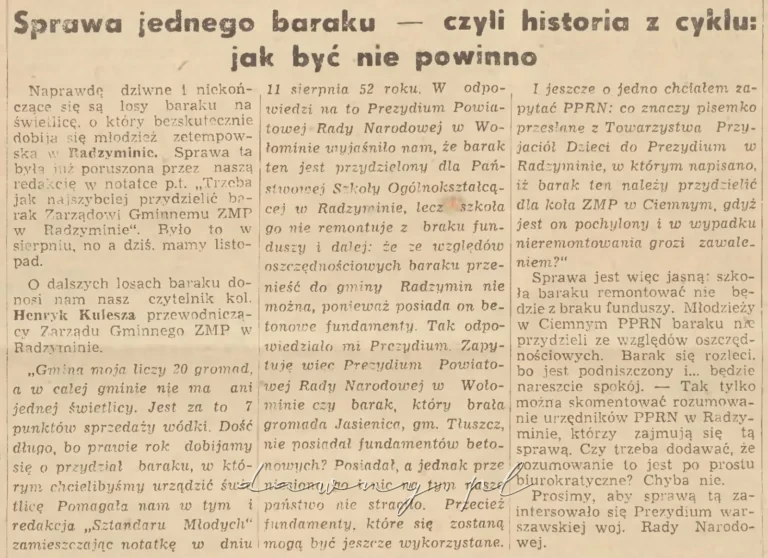 Sprawa baraku w Radzyminie