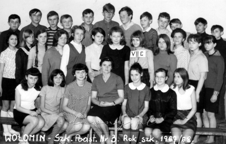 Szkołą Podstawowa nr 3 w Wołominie, rok szkolny 1967/68