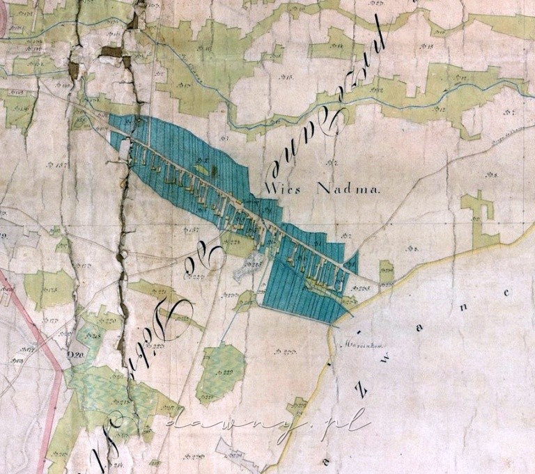 Mapa wsi Nadma, rok 1824