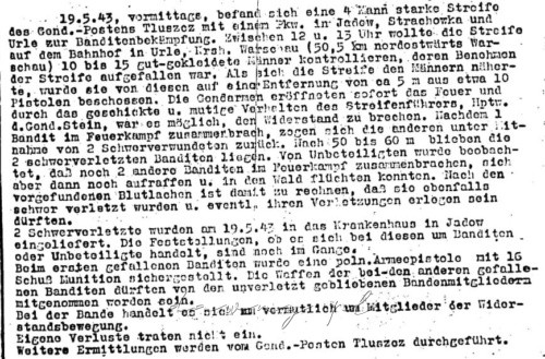 Niemiecki raport o próbie zamachu na Steina