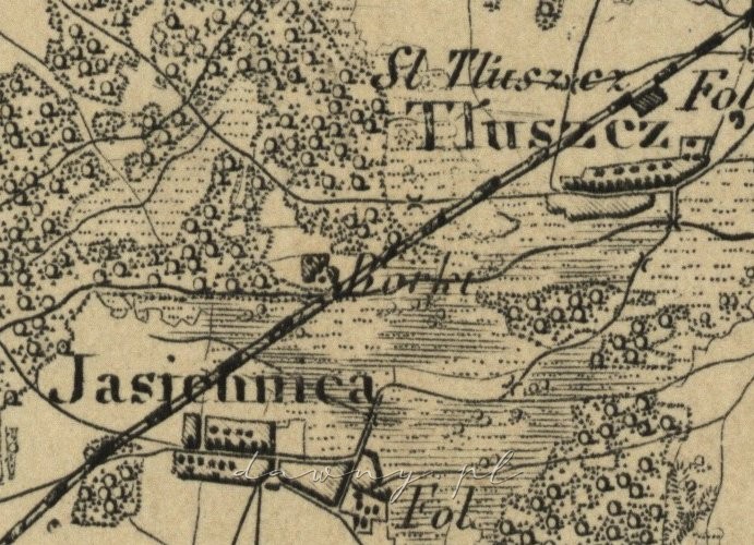 Tłuszcz na mapie z 1843 roku