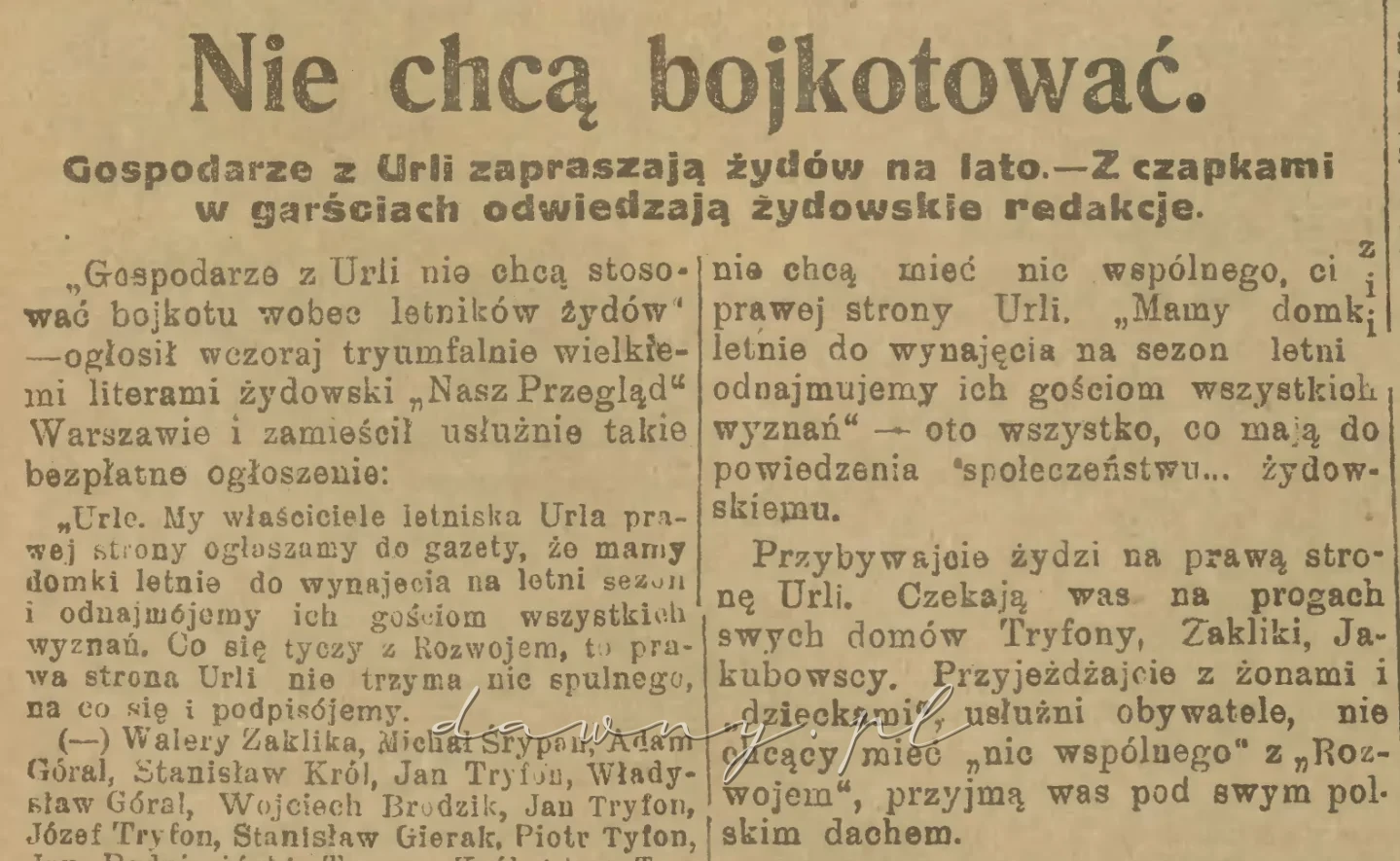 Nie chcą bojkotować
