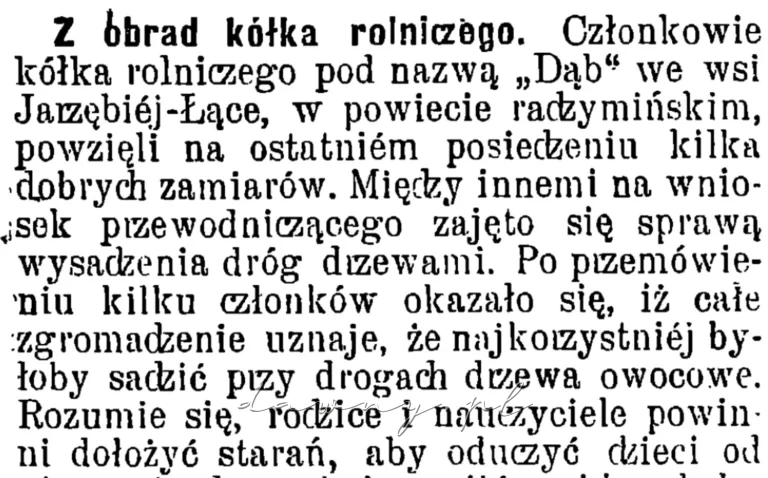 kółko rolnicze w Jarzębiej Łące