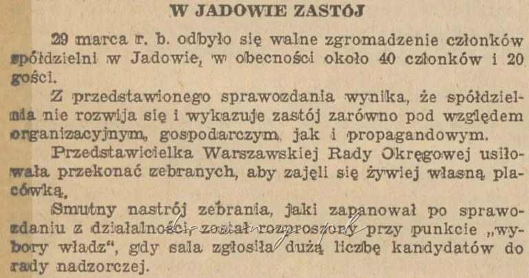 spółdzielnia w Jadowie