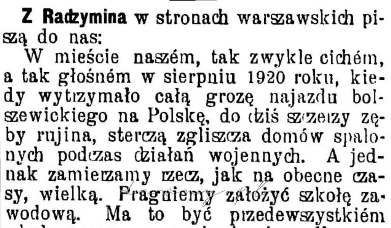 szkoła w radzyminie 1924