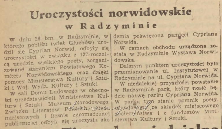 uroczystości norwidowskie